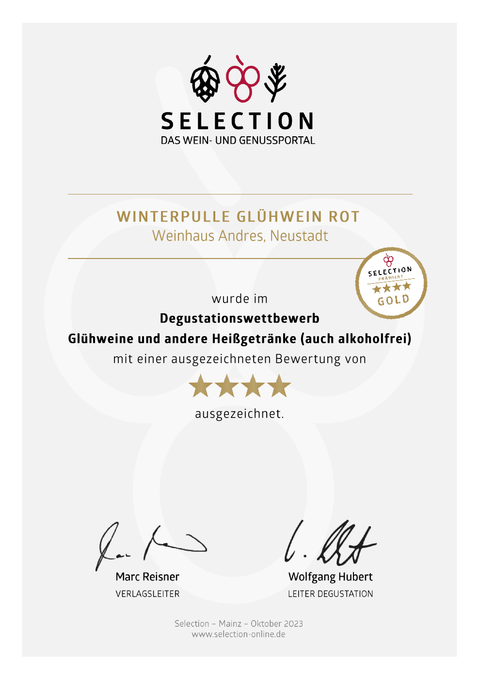 Glühwein vom Winzer Rot 1L – mehrfach prämiert | WinterPulle - Lilienthal Weine