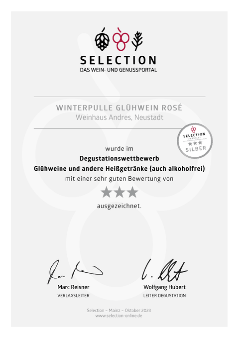 Rosé Glühwein vom Winzer 1L – prämiert | WinterPulle - Lilienthal Weine