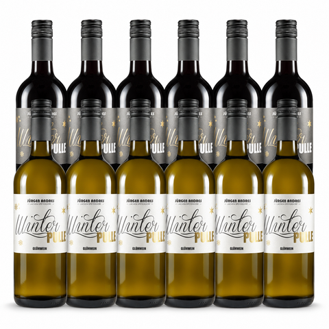 WinterPulle Glühwein im 12er-Paket – sechs Flaschen Rot und sechs Weiß