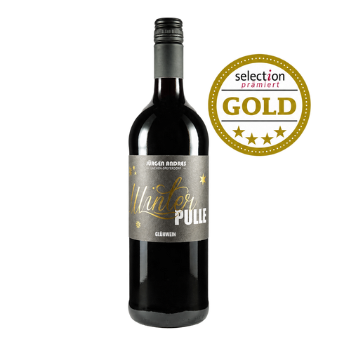 WinterPulle Glühwein Rot mit Selection-Gold-Siegel · KI-unterstützte Bildmontage